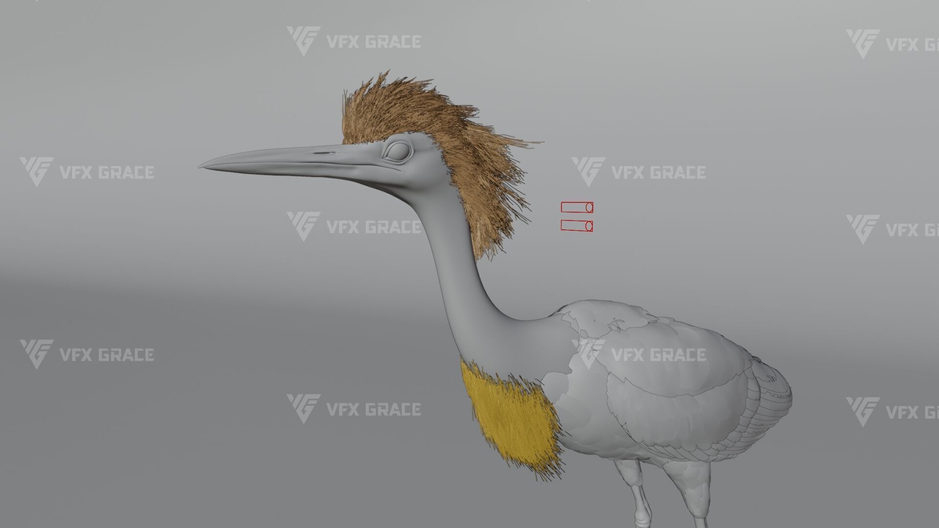 Cattle Egret Animation 3D model_16