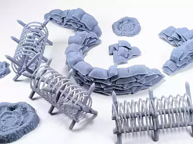 No Mans Land Texture Roller and Terrain Set 3D print model
