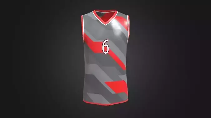 Basketball Jersey Player 06 In Low Poly