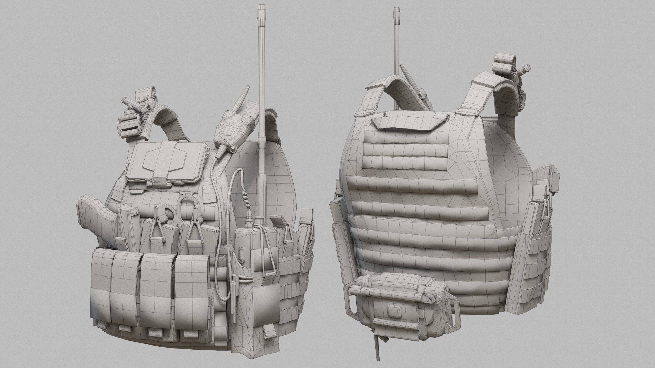 Tactical Vest Low-poly 3D model_17