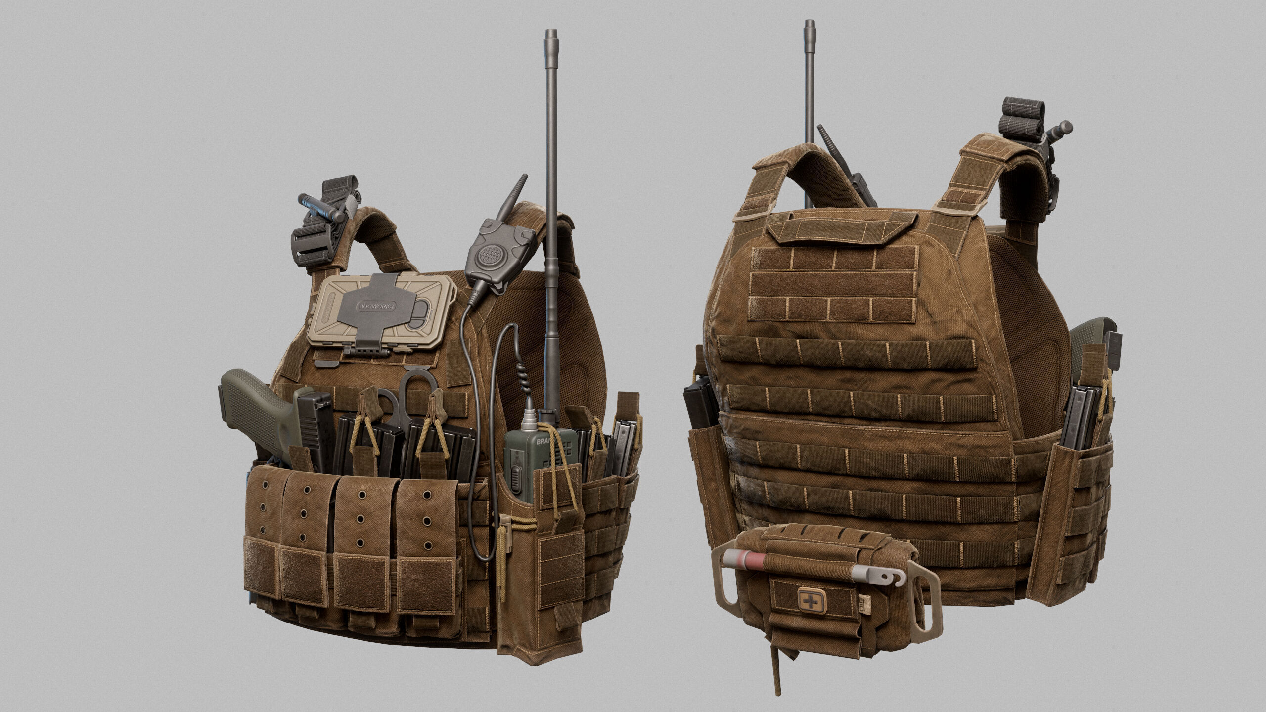 Tactical Vest Low-poly 3D model_14