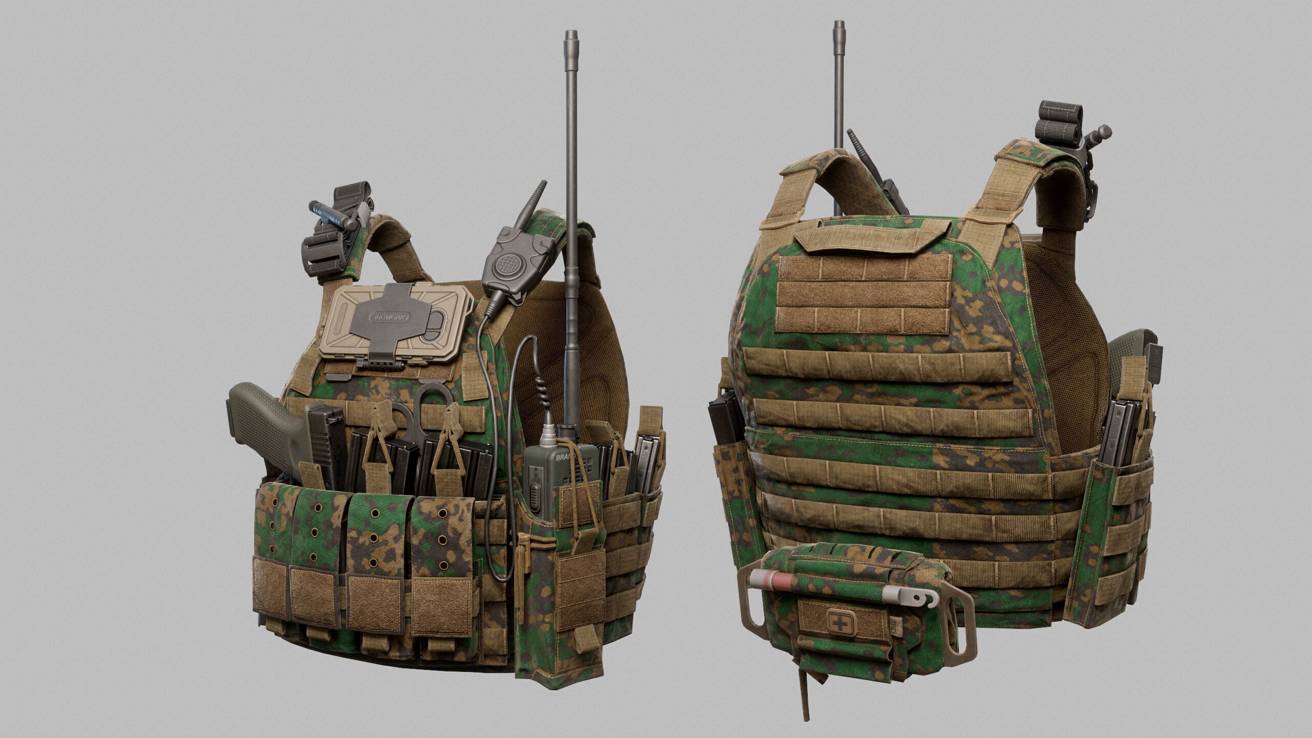 Tactical Vest Low-poly 3D model_9
