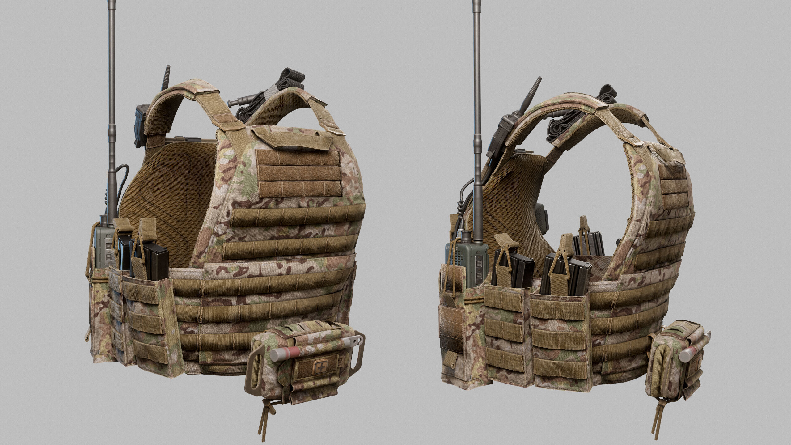 Tactical Vest Low-poly 3D model_6