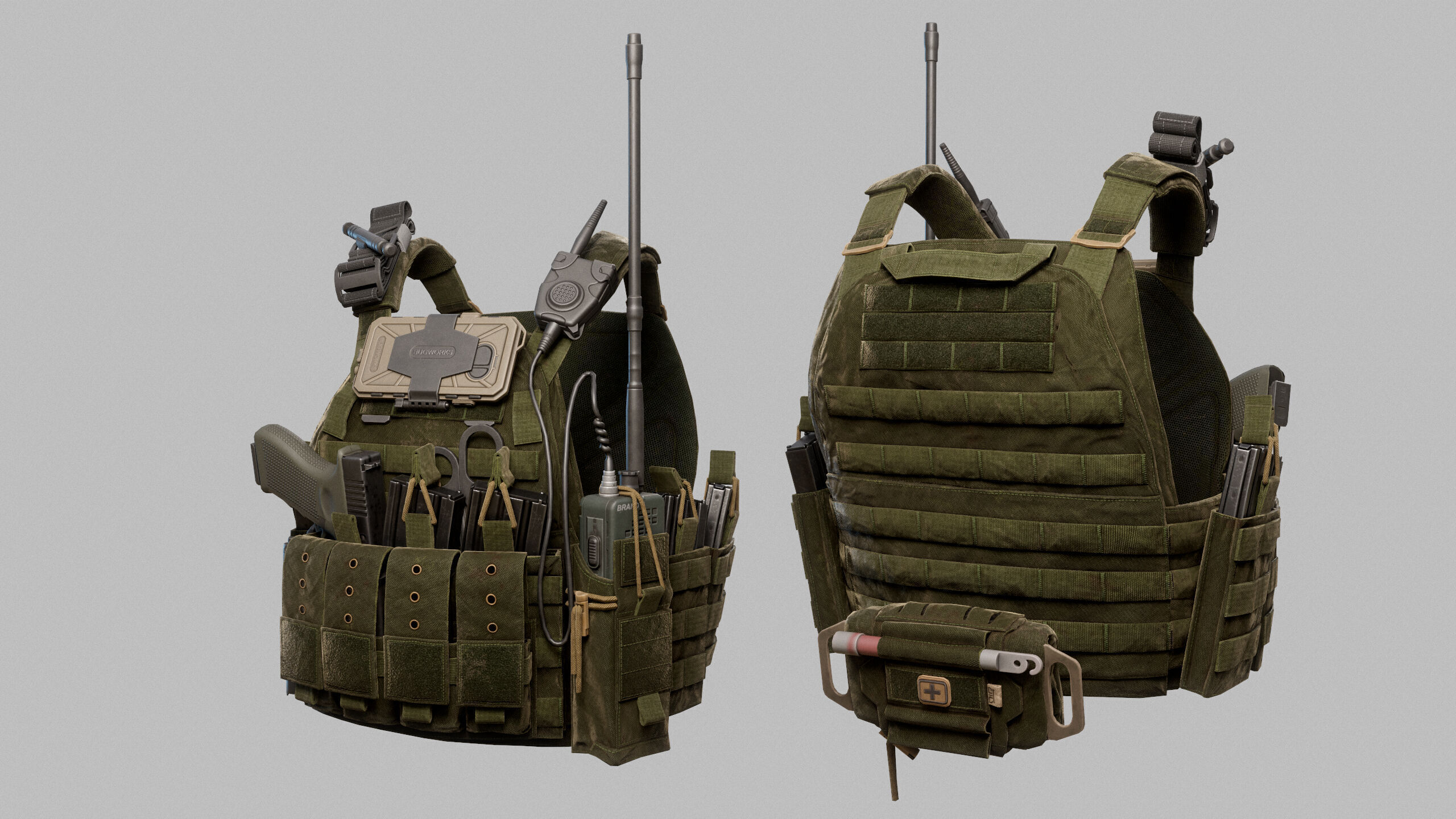 Tactical Vest Low-poly 3D model_13