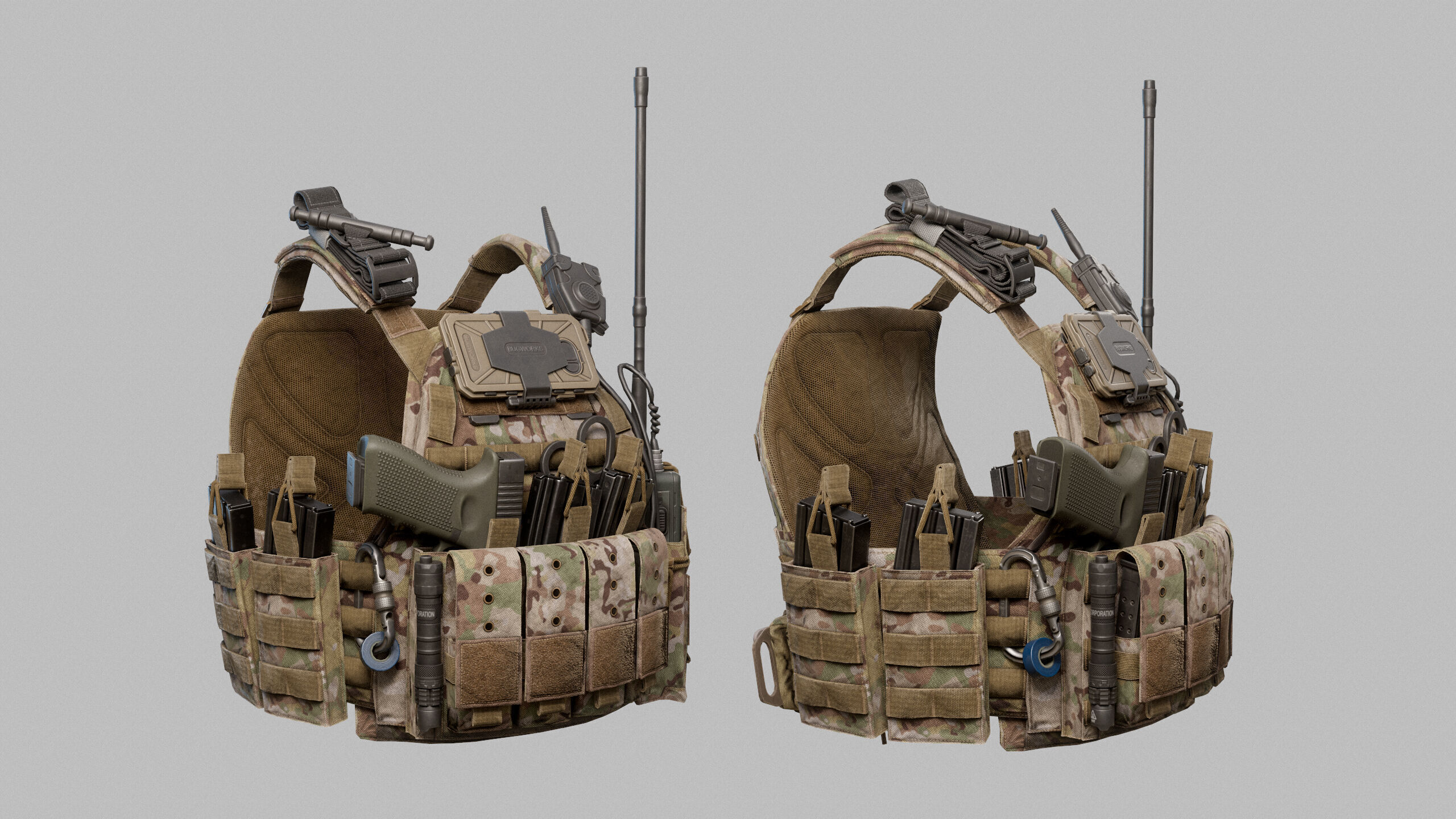 Tactical Vest Low-poly 3D model_3