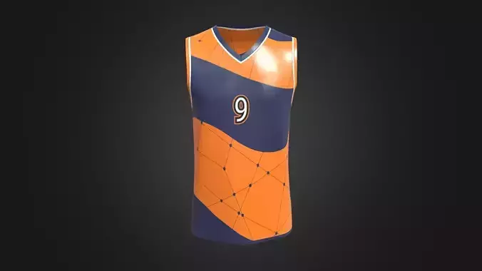 Basketball Jersey Player 09 In Low Poly