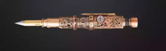 Steampunk Fountain Pen 3D model