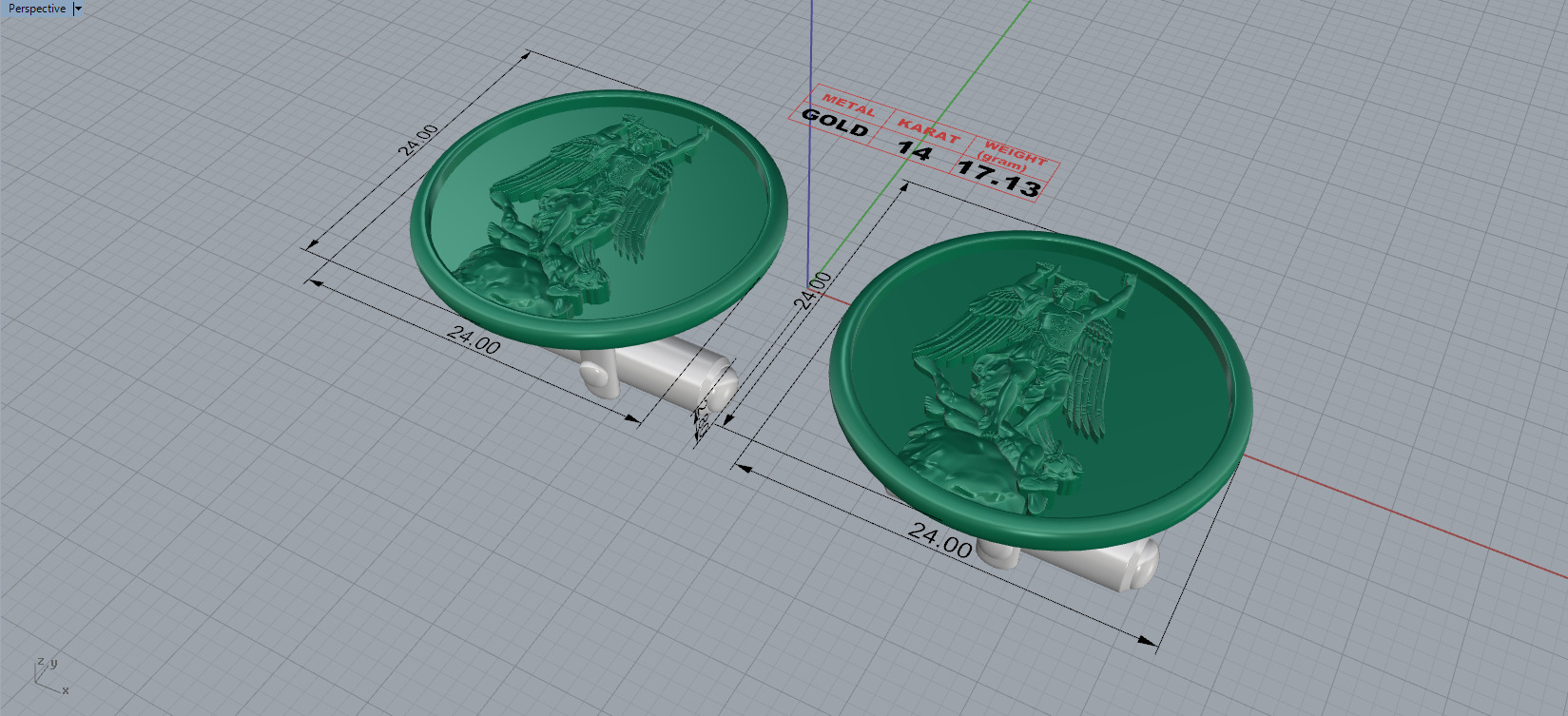 SAINT MICHAEL THE ARCHANGEL Cufflinks 3D print model_2