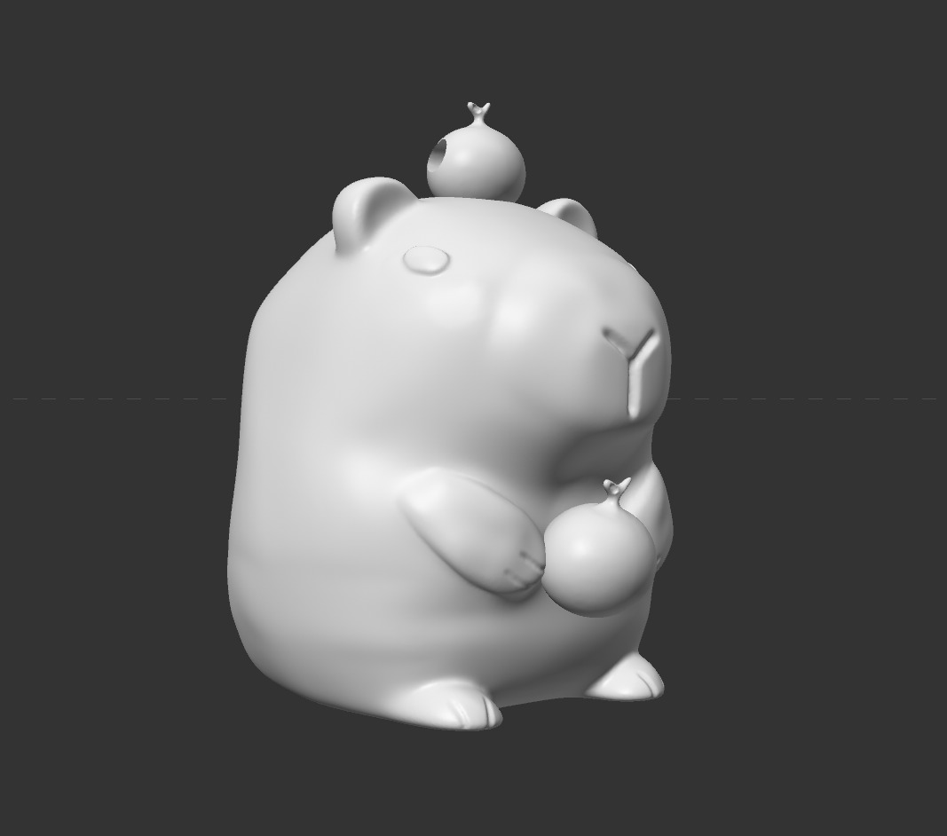 Capybara Keyring 3D print model_1