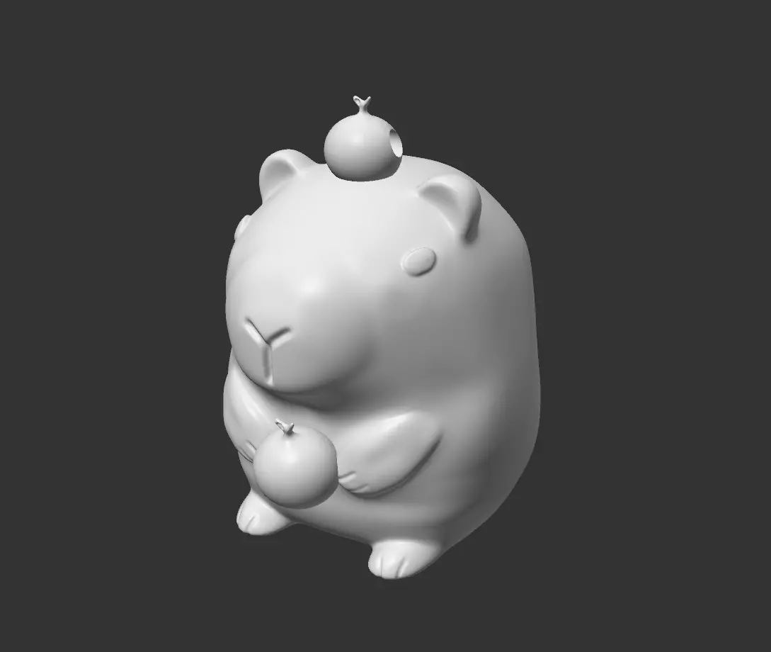 Capybara Keyring 3D print model_0