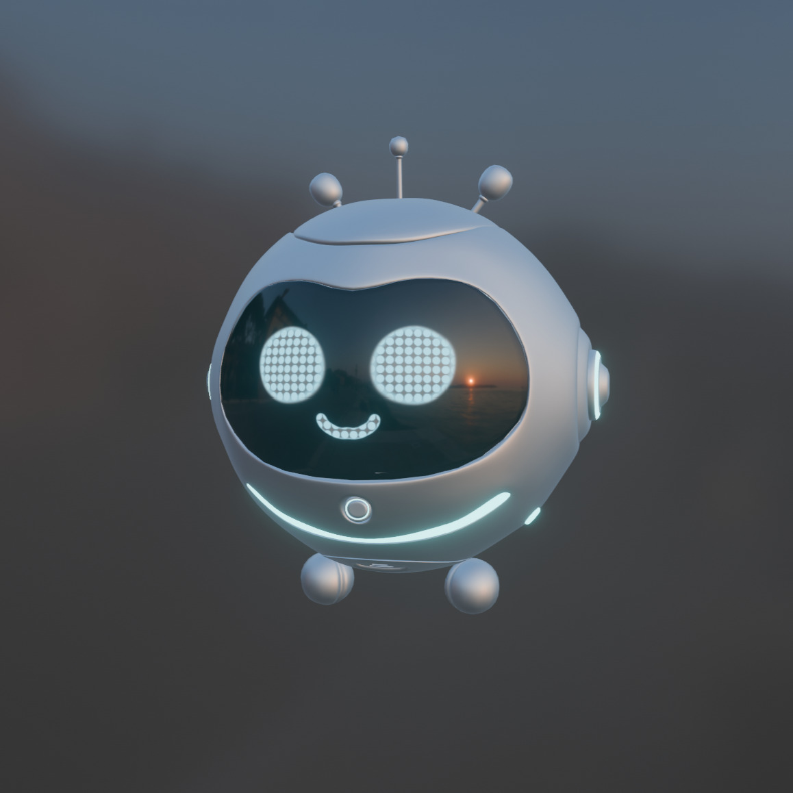Cute Sci-Fi Robo 3D model_2