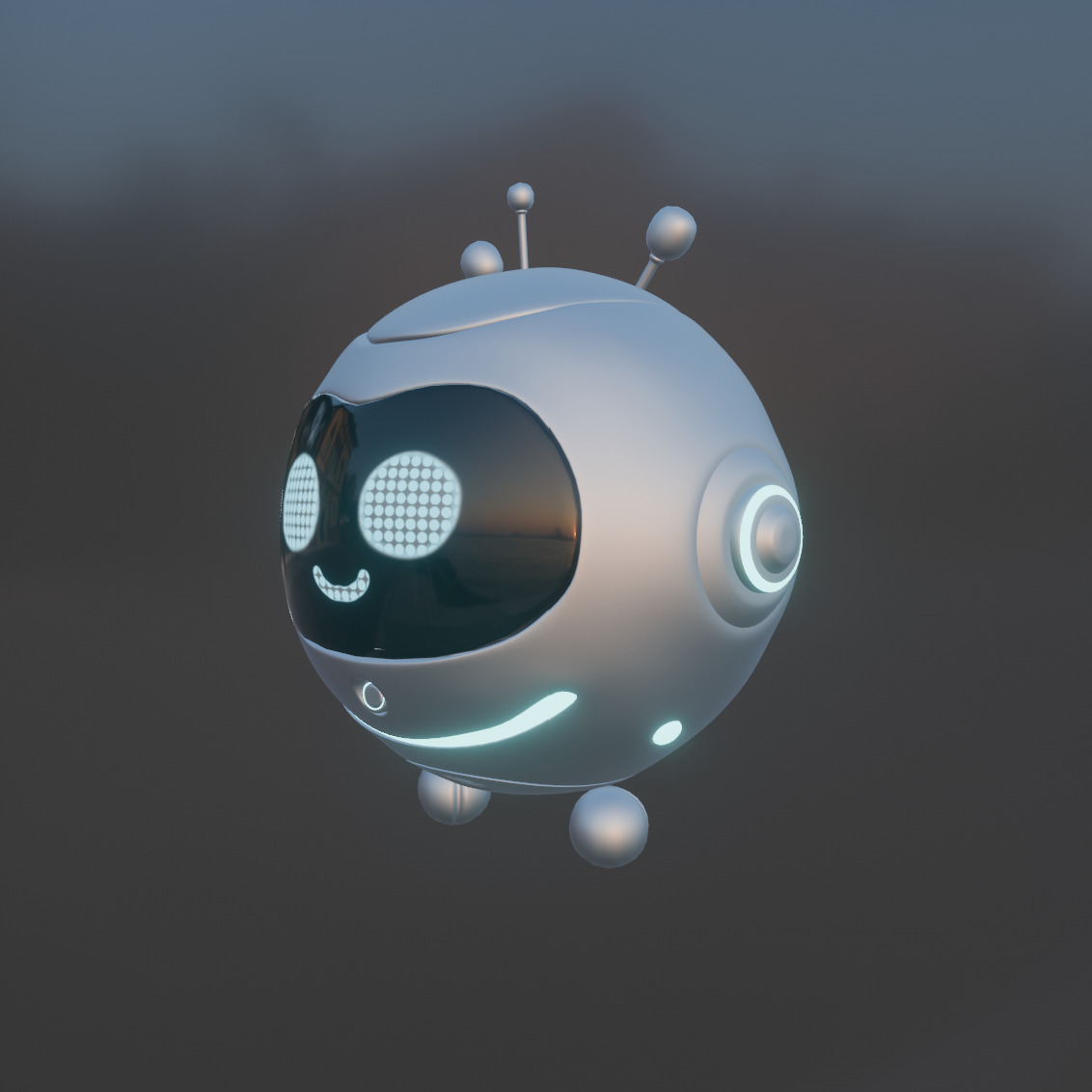 Cute Sci-Fi Robo 3D model_3