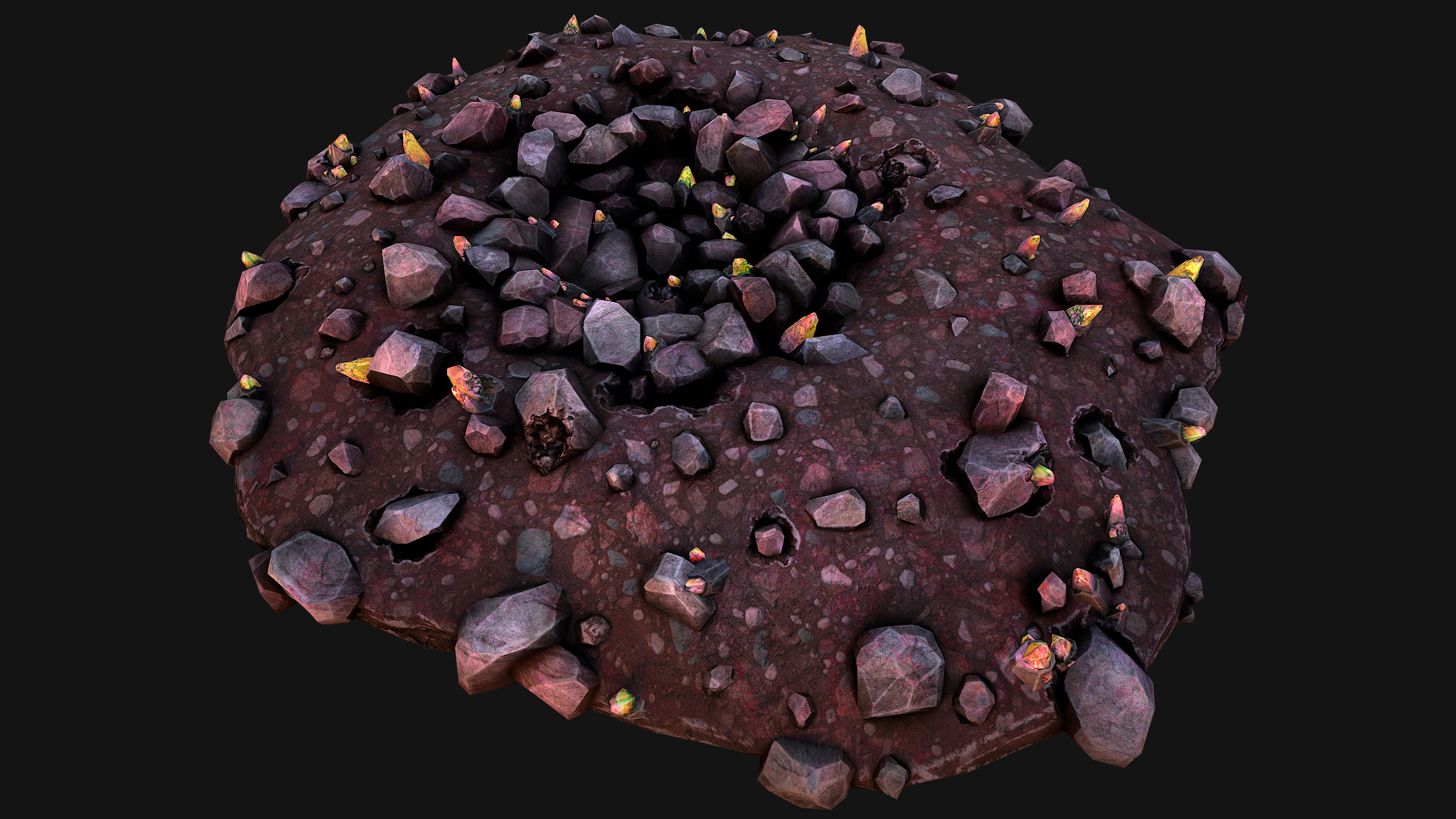 Crystal Deposits Gems Environment Mine Low-poly 3D model_38