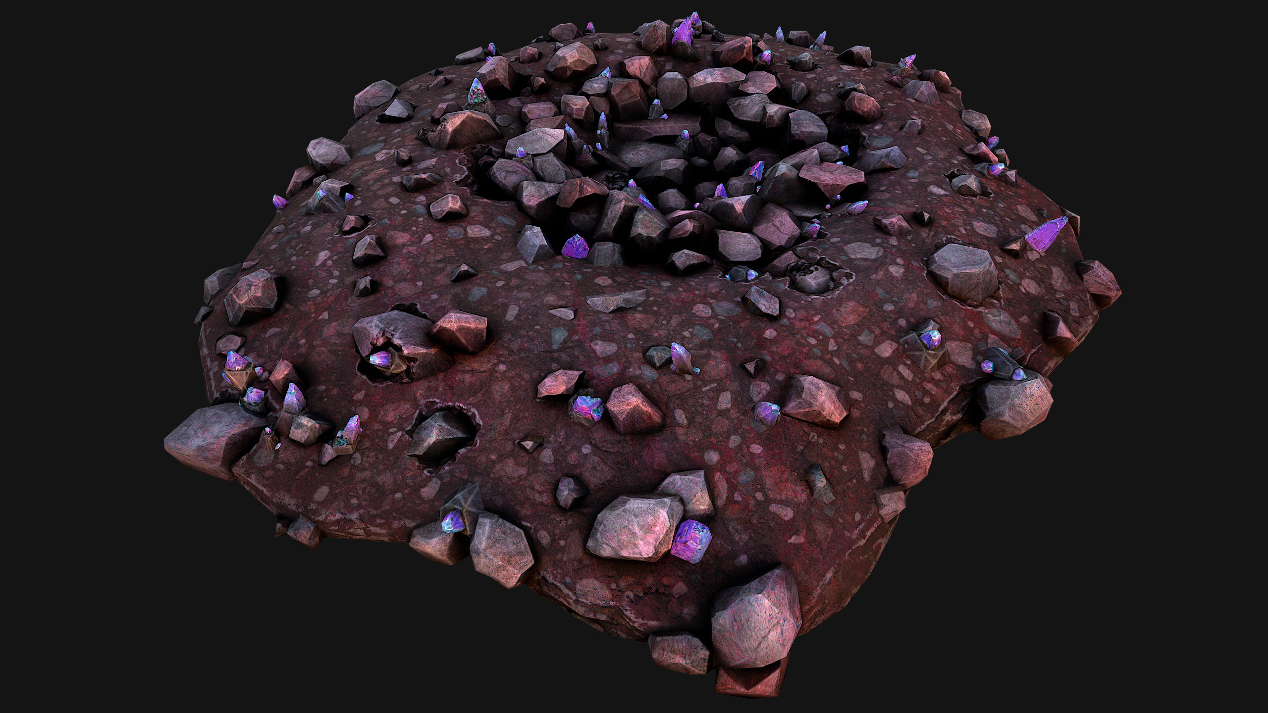 Crystal Deposits Gems Environment Mine Low-poly 3D model_21