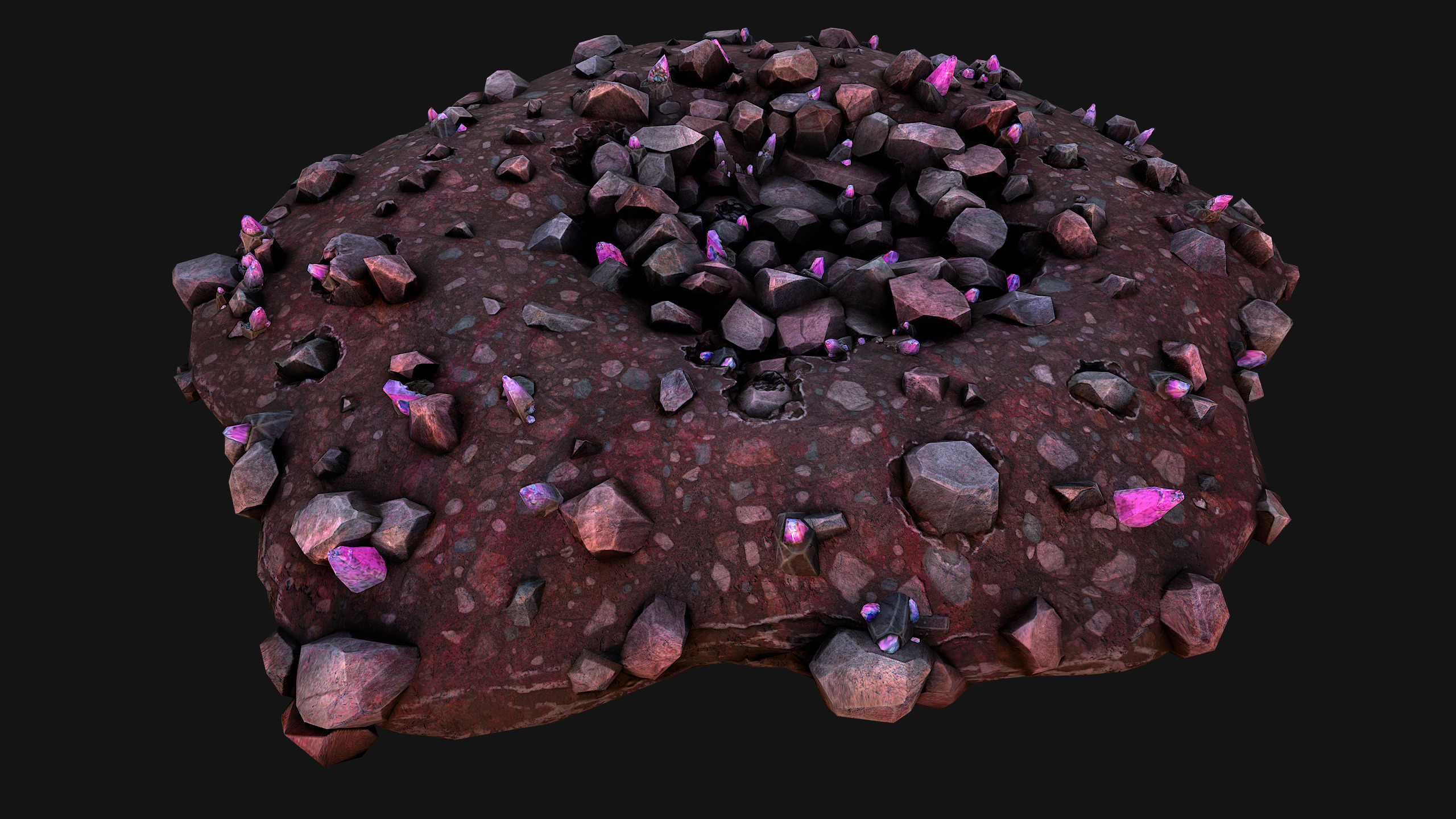 Crystal Deposits Gems Environment Mine Low-poly 3D model_22