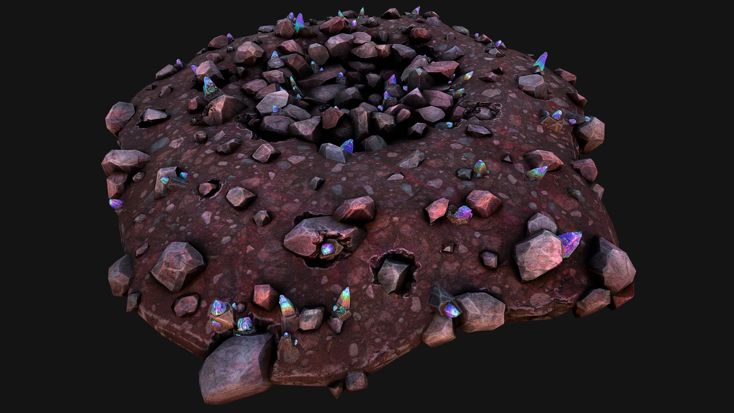 Crystal Deposits Gems Environment Mine Low-poly 3D model_32