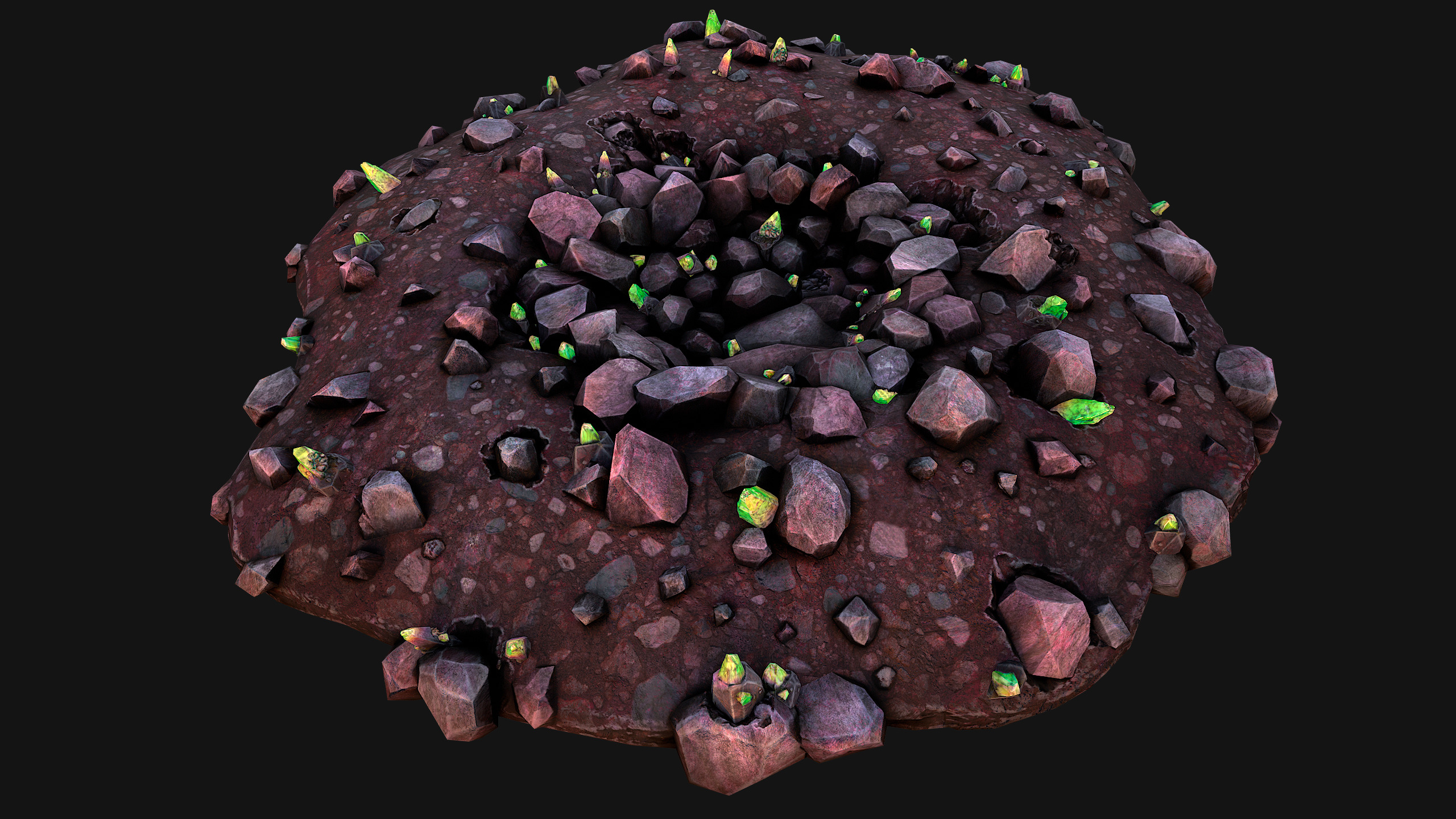 Crystal Deposits Gems Environment Mine Low-poly 3D model_27