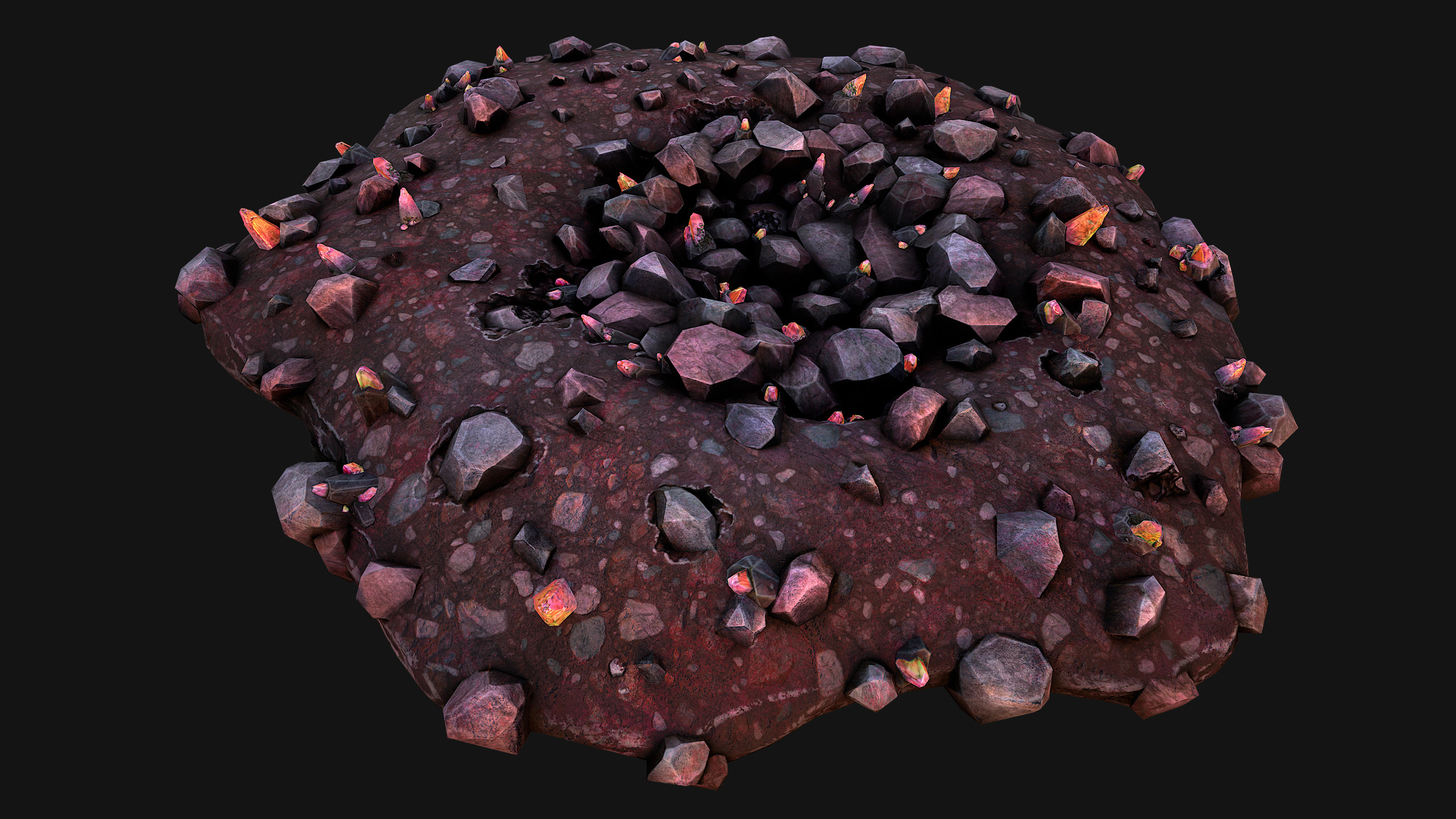 Crystal Deposits Gems Environment Mine Low-poly 3D model_24