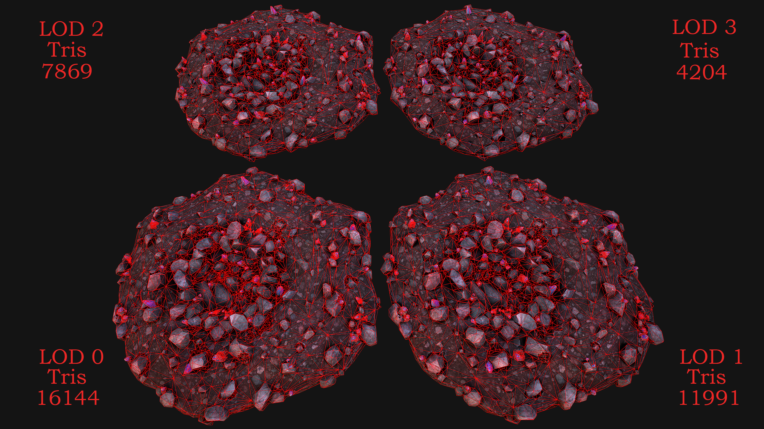 Crystal Deposits Gems Environment Mine Low-poly 3D model_3