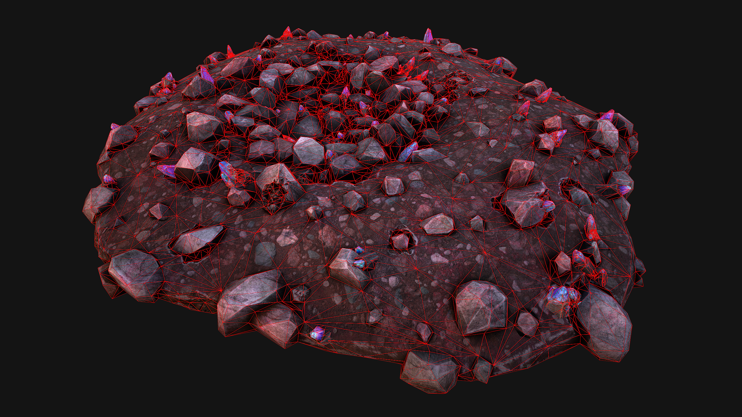 Crystal Deposits Gems Environment Mine Low-poly 3D model_33