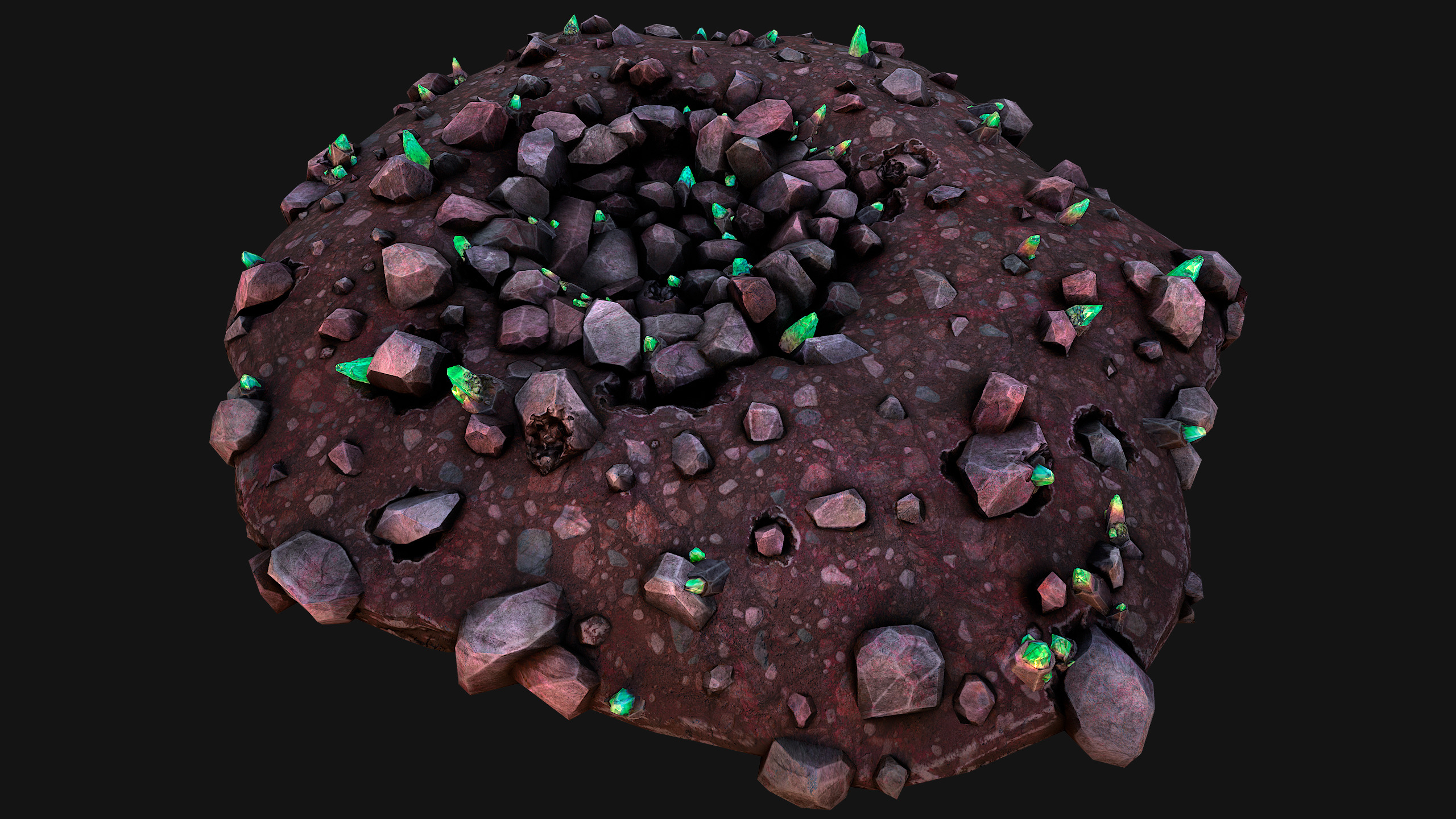 Crystal Deposits Gems Environment Mine Low-poly 3D model_5