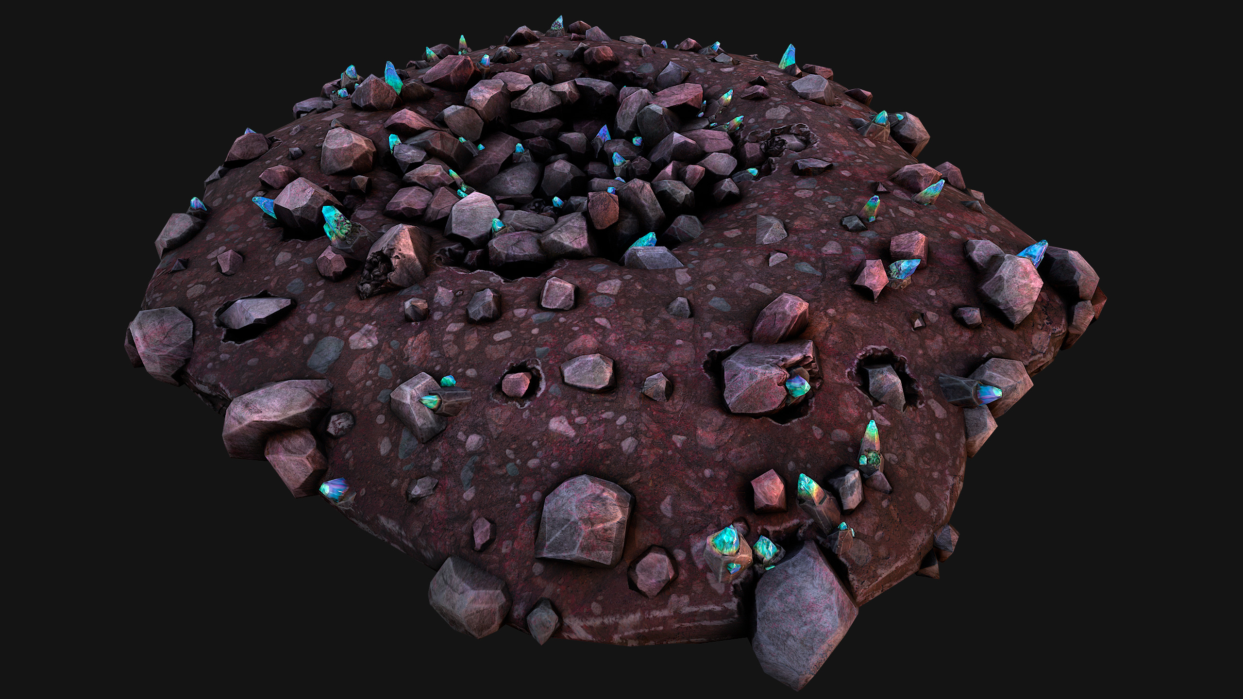 Crystal Deposits Gems Environment Mine Low-poly 3D model_31