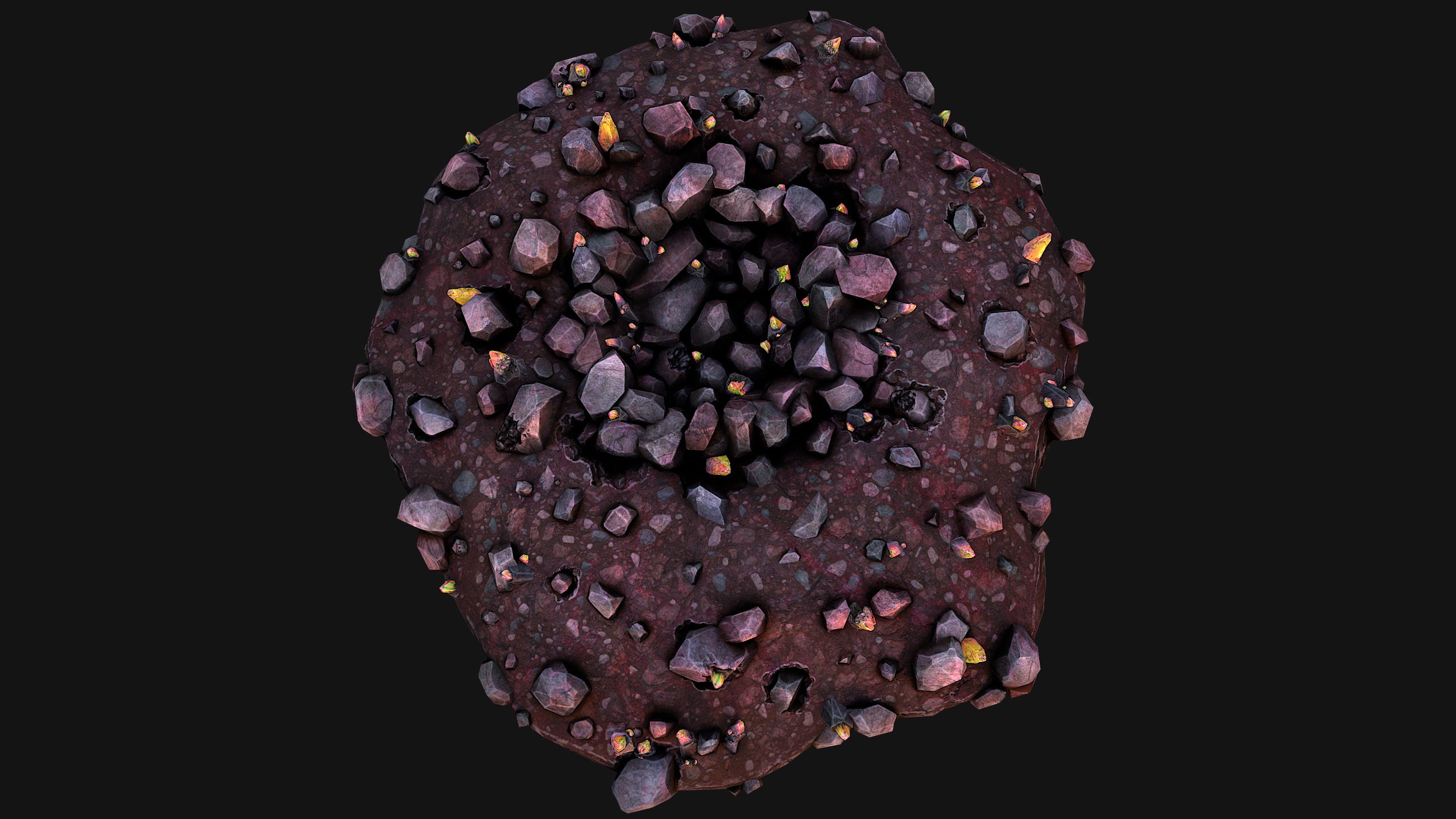 Crystal Deposits Gems Environment Mine Low-poly 3D model_13