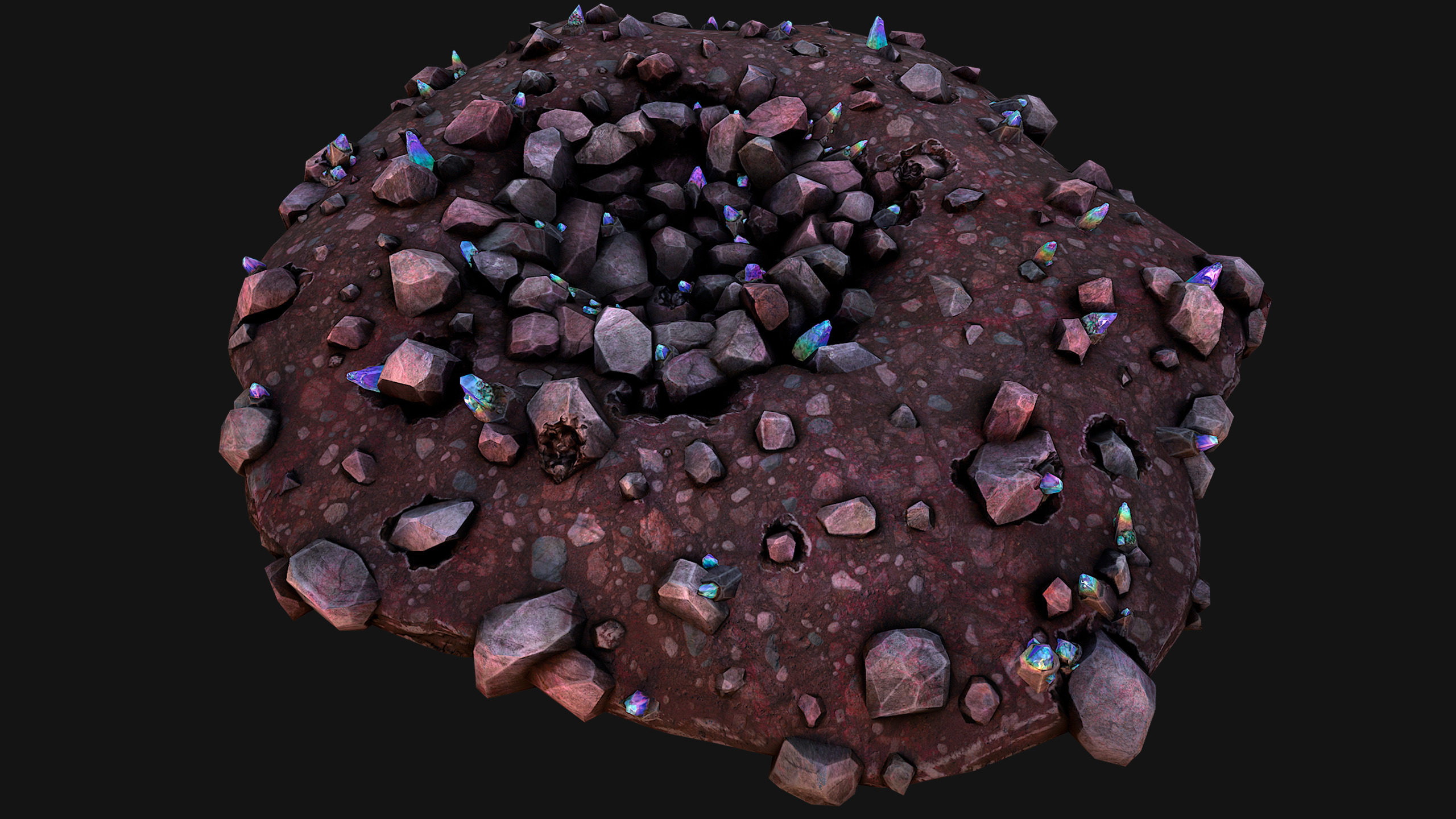 Crystal Deposits Gems Environment Mine Low-poly 3D model_8