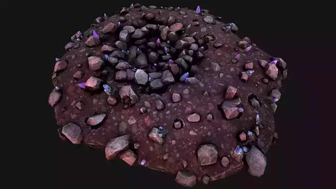 Crystal Deposits Gems Environment Mine Low-poly 3D model