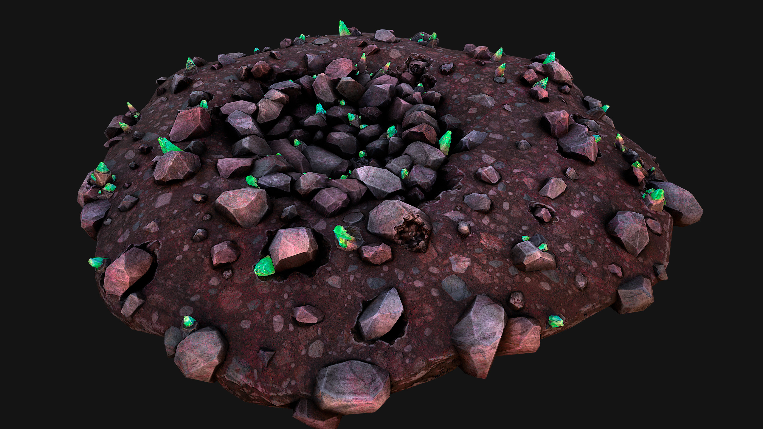 Crystal Deposits Gems Environment Mine Low-poly 3D model_29