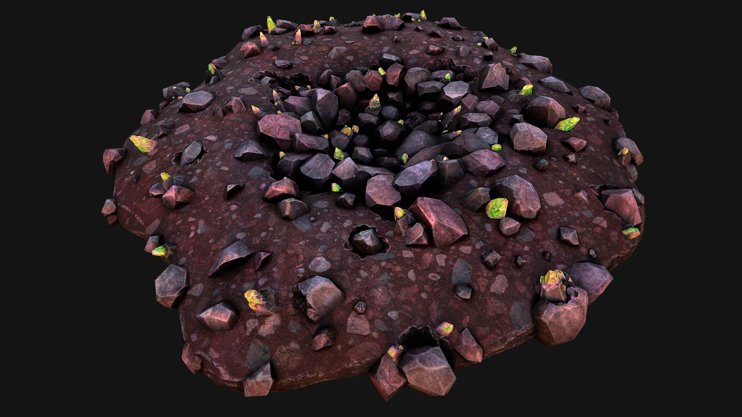 Crystal Deposits Gems Environment Mine Low-poly 3D model_26