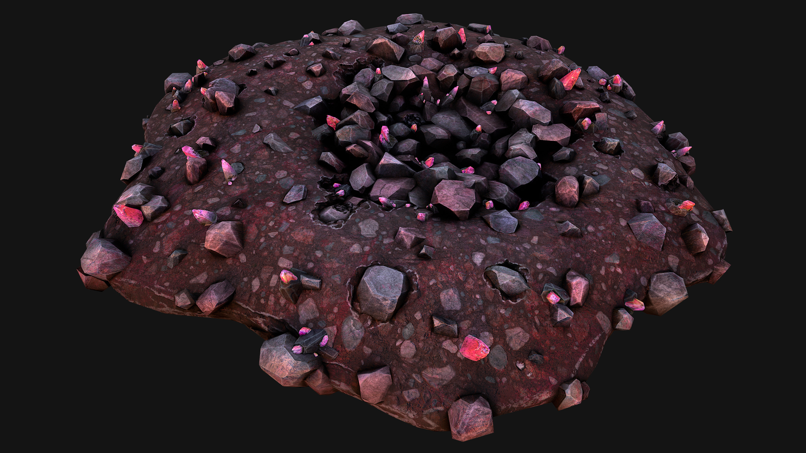 Crystal Deposits Gems Environment Mine Low-poly 3D model_23