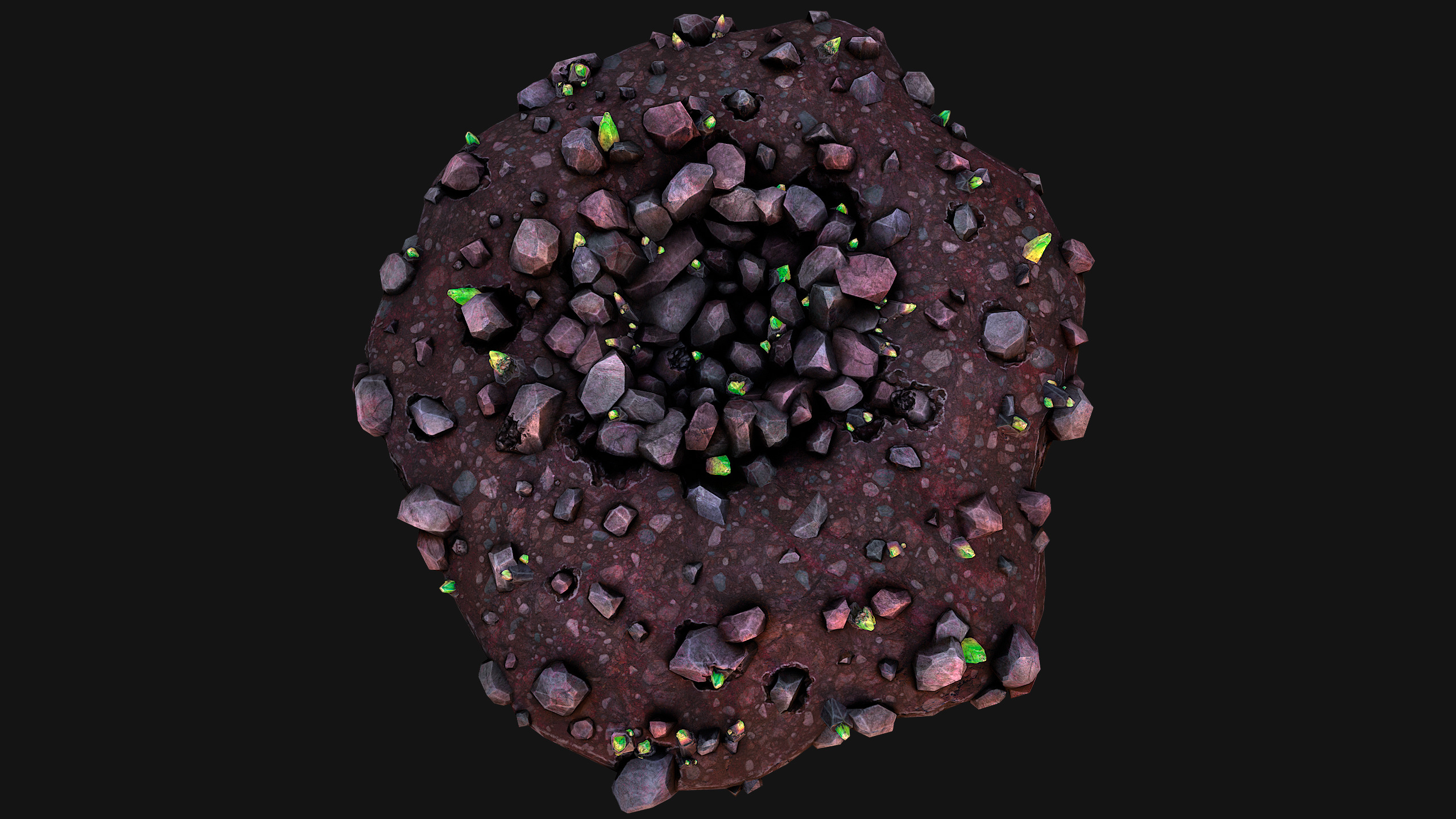 Crystal Deposits Gems Environment Mine Low-poly 3D model_15