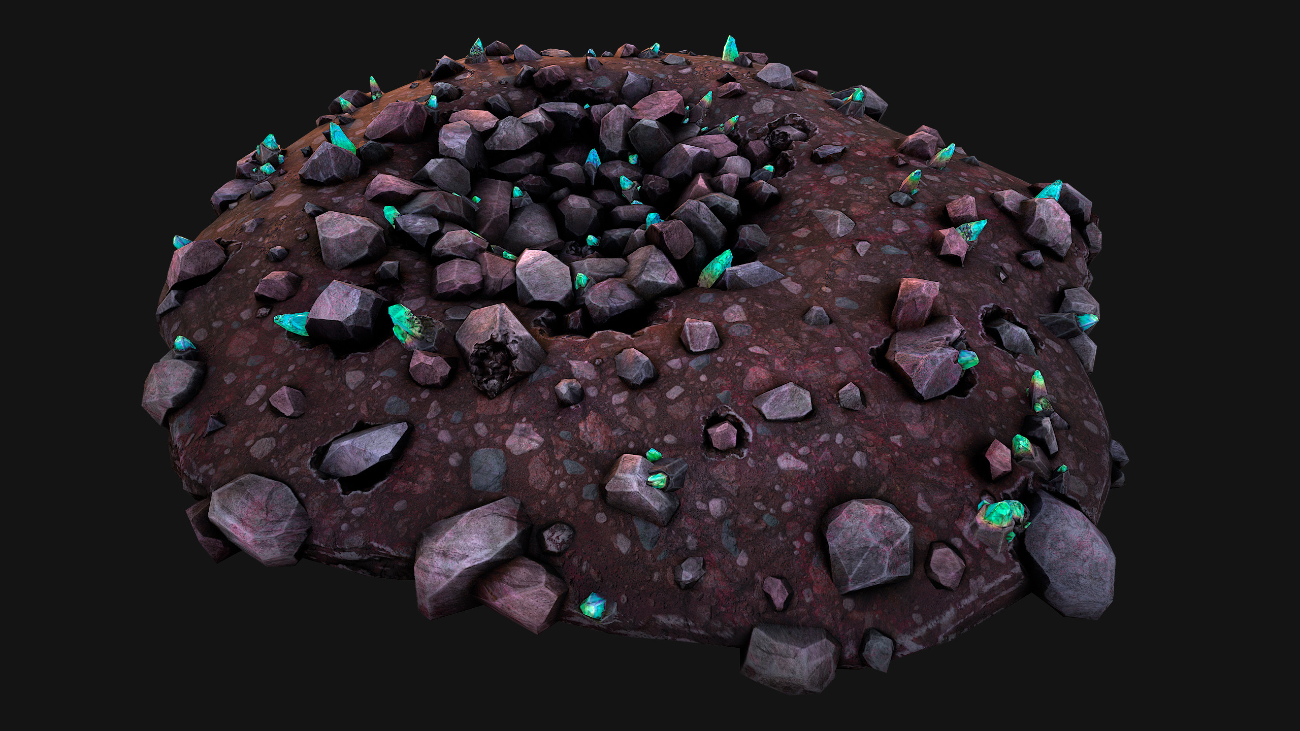 Crystal Deposits Gems Environment Mine Low-poly 3D model_30