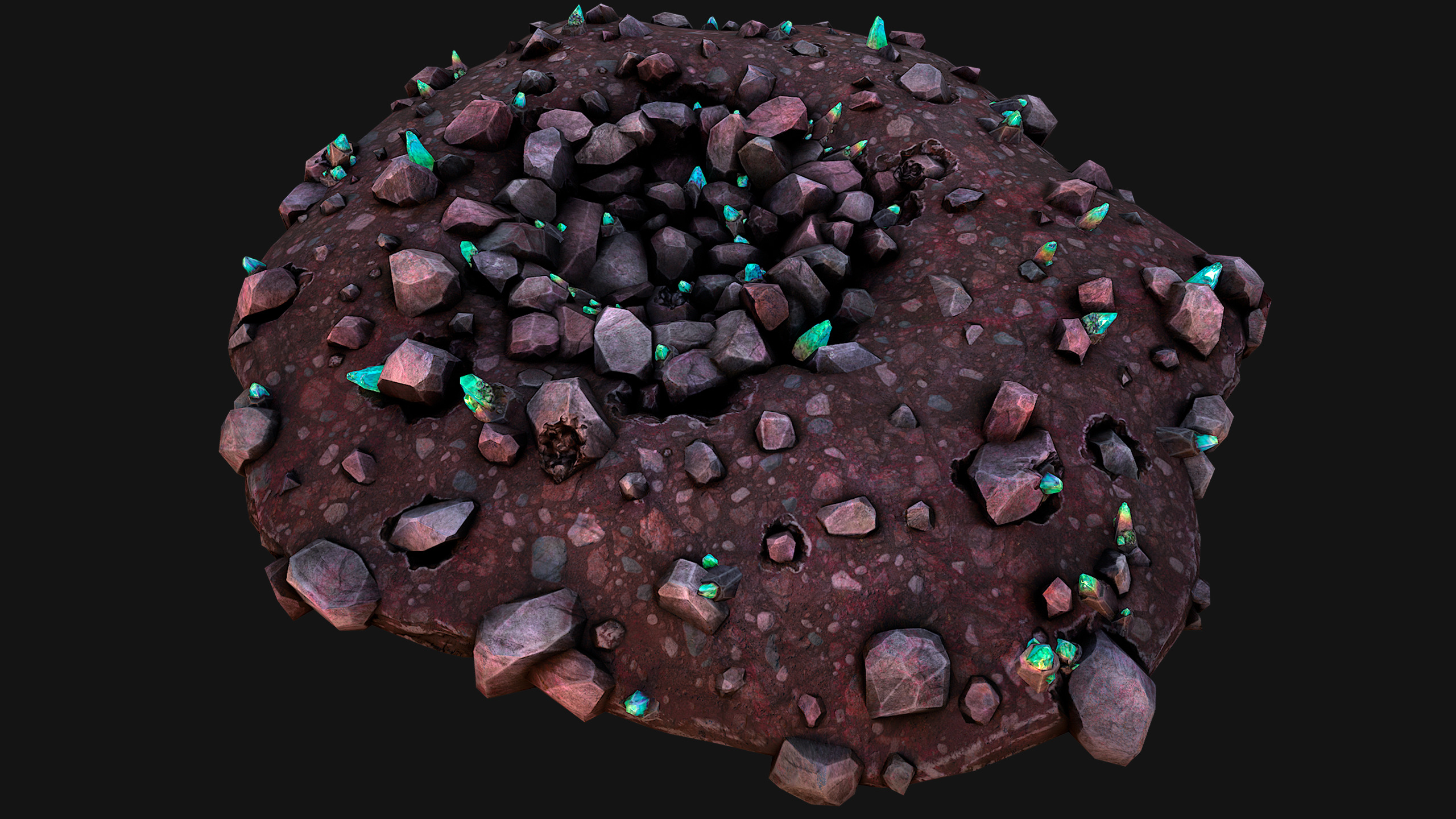 Crystal Deposits Gems Environment Mine Low-poly 3D model_6