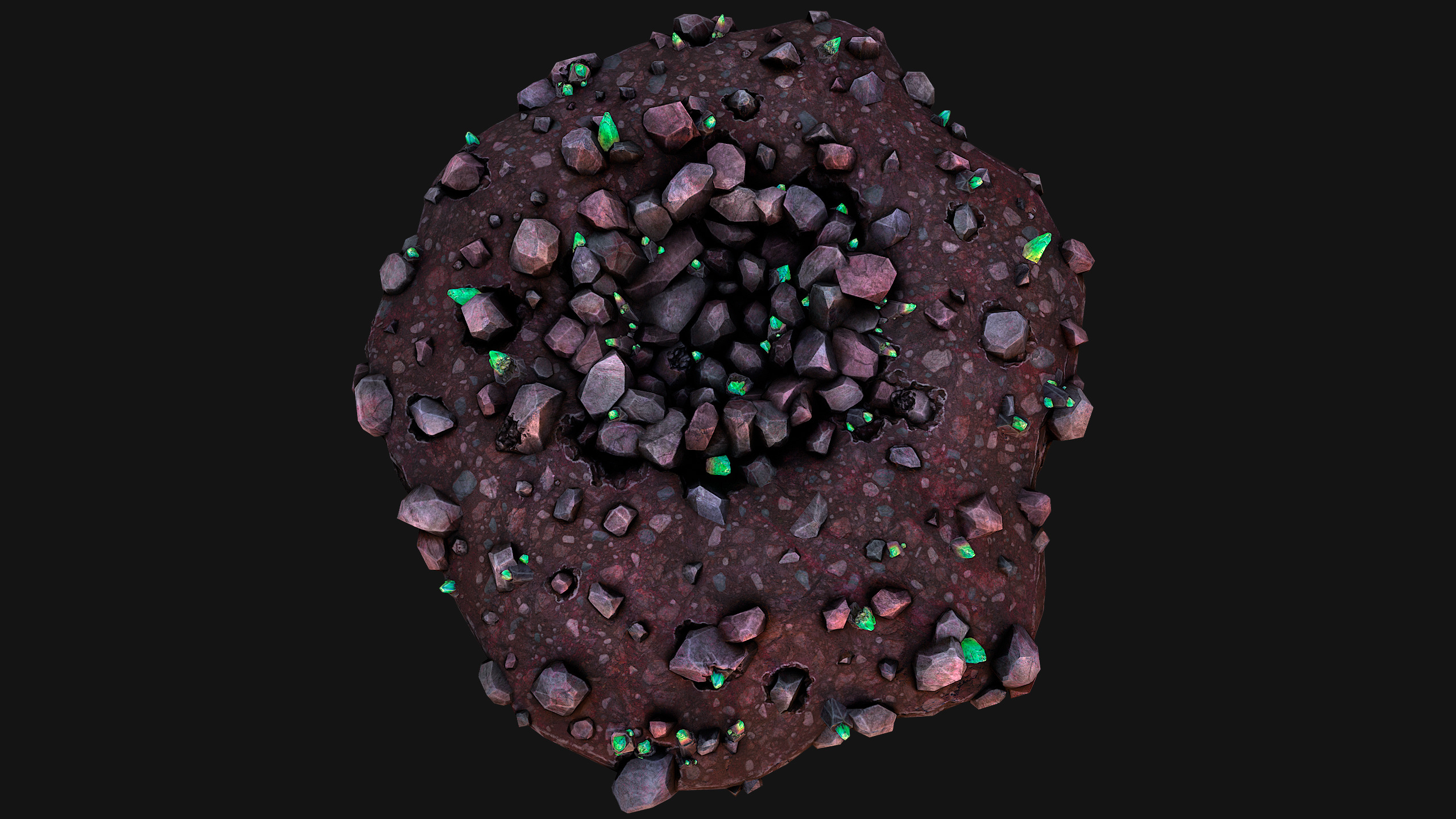 Crystal Deposits Gems Environment Mine Low-poly 3D model_17