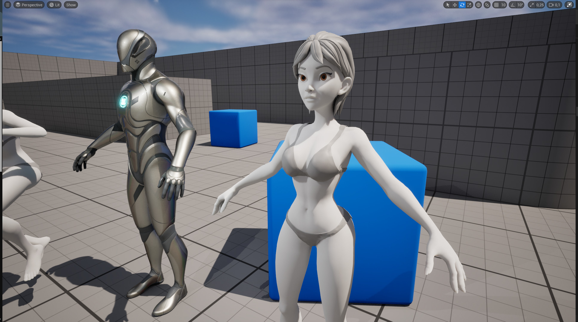 Free Stylized Cartoon Woman Nude Woman with Perfect Topology Free low-poly 3D model_24
