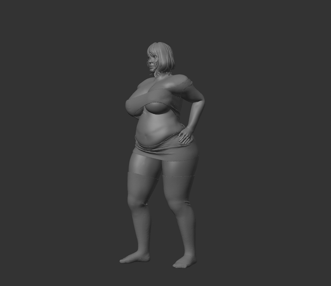 Chubby Sexy Girl 3D print model_1