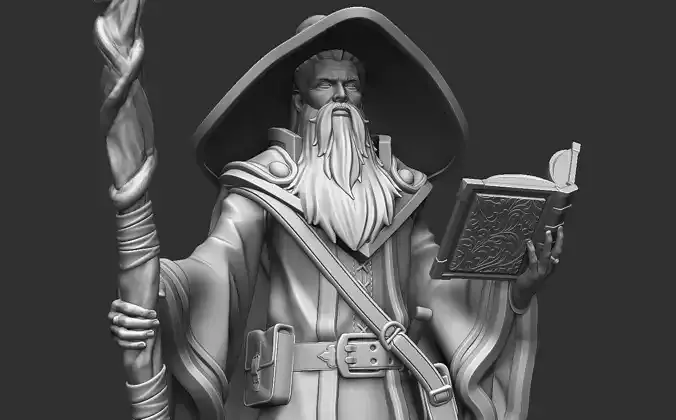 Wizzard - DND Miniature - Pre-Supported  3D print model