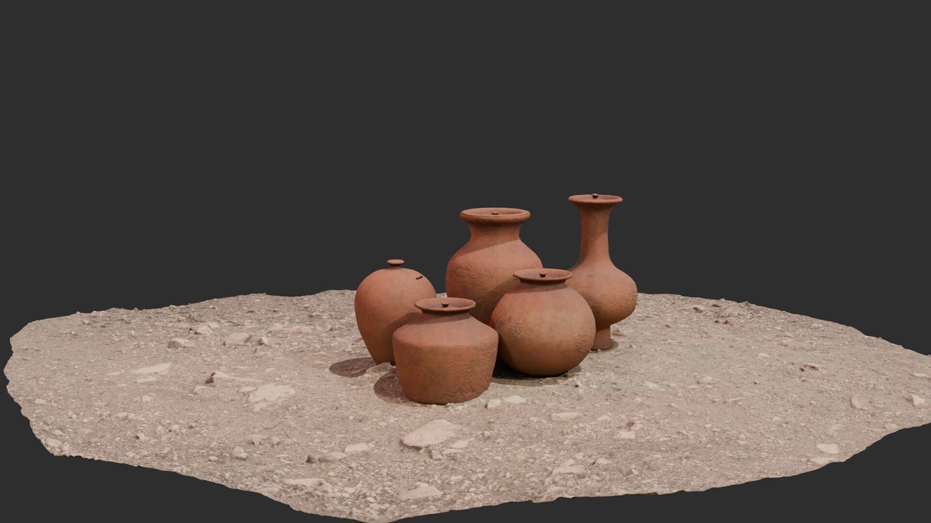 Lowpoly  GameReady PotsandBucket Low-poly 3D model_3