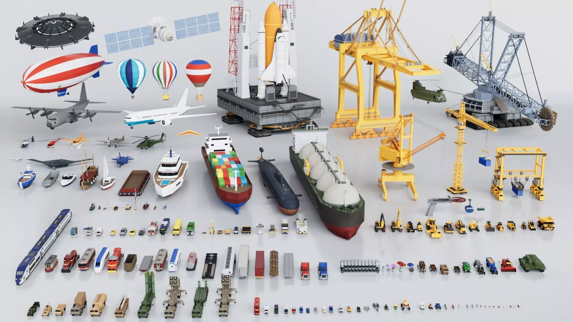 150 Vehicles Mega Pack Collection - Game Ready 3D model_0