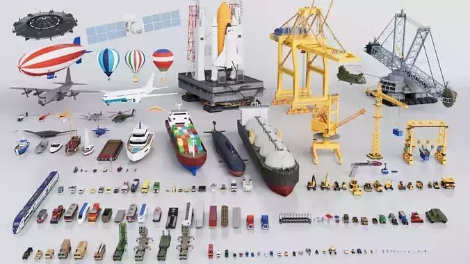 150 Vehicles Mega Pack Collection - Game Ready 3D model