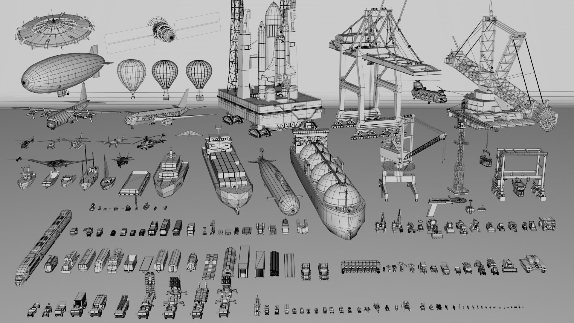 150 Vehicles Mega Pack Collection - Game Ready 3D model_1