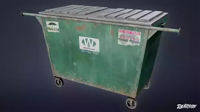 TRASH - Dumpster Small 02 - LOW POLY AND NANITE Low-poly 3D model