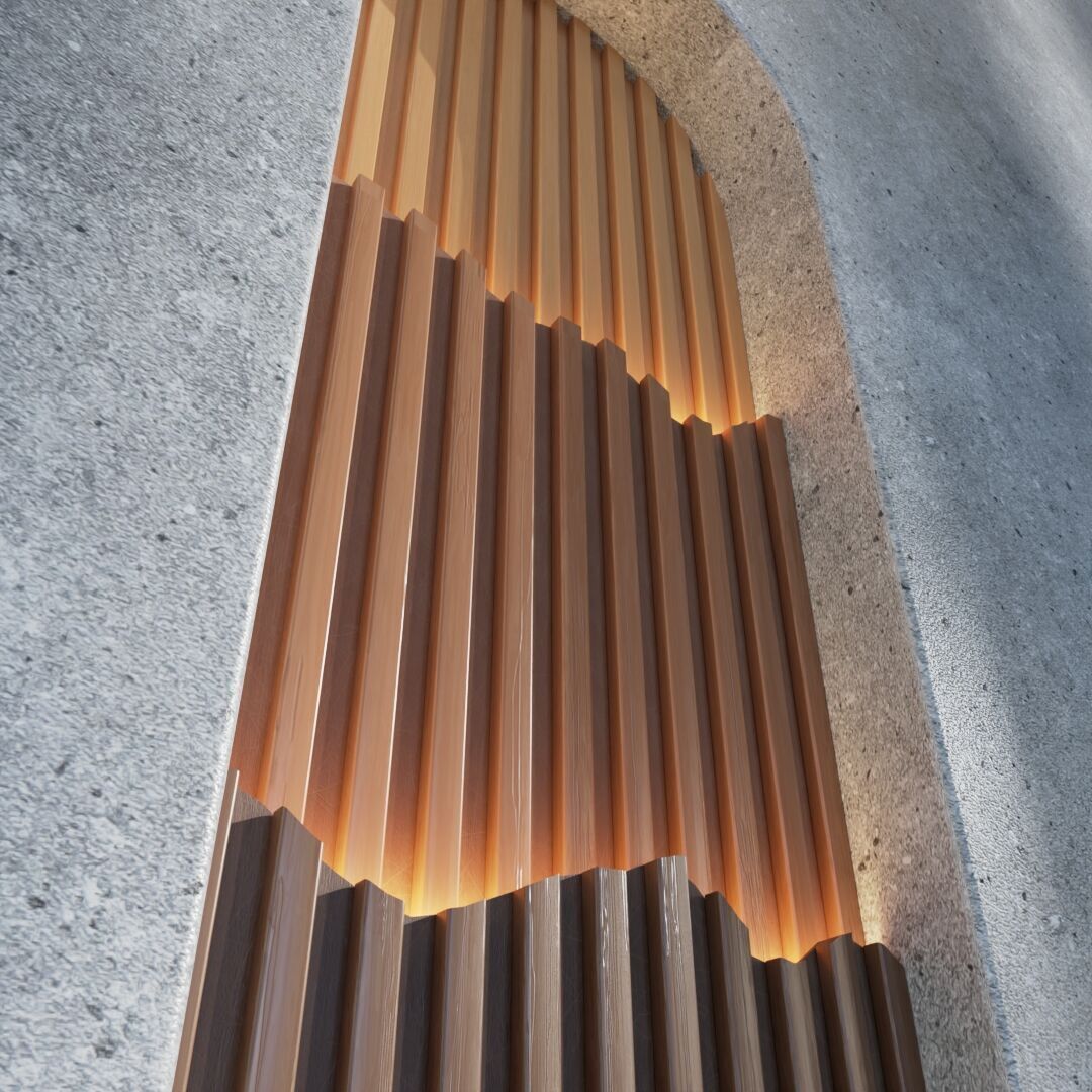 Decoration Wood Panel  Low-poly 3D model_6