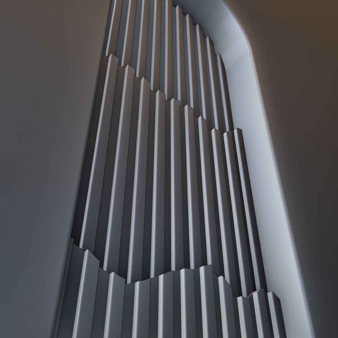 Decoration Wood Panel  Low-poly 3D model_7