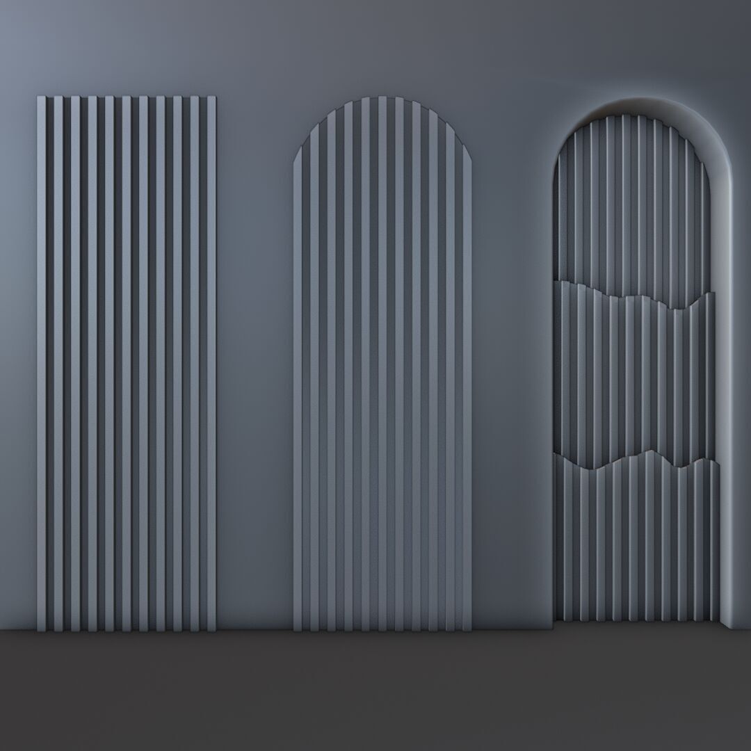 Decoration Wood Panel  Low-poly 3D model_1