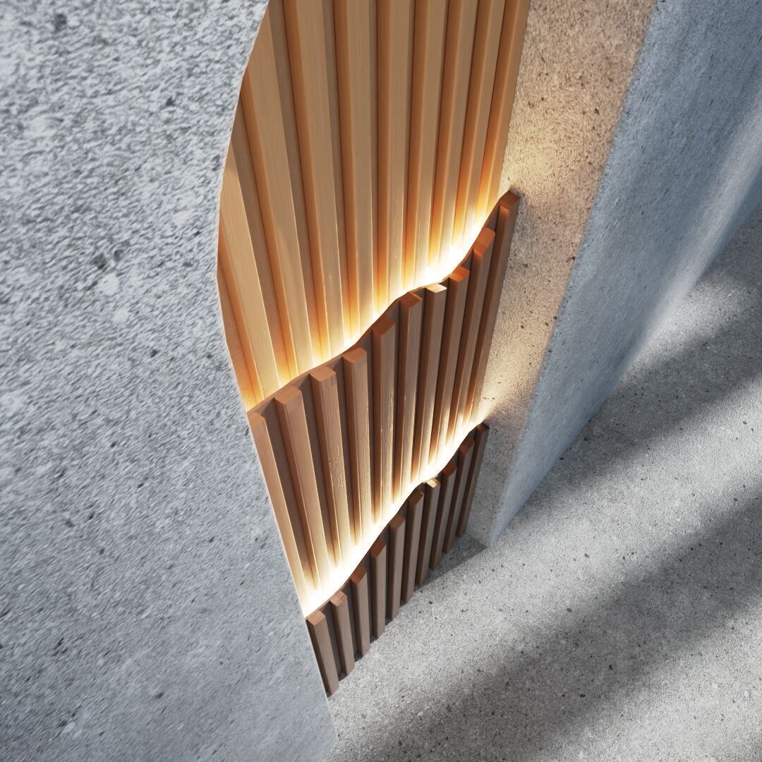 Decoration Wood Panel  Low-poly 3D model_8