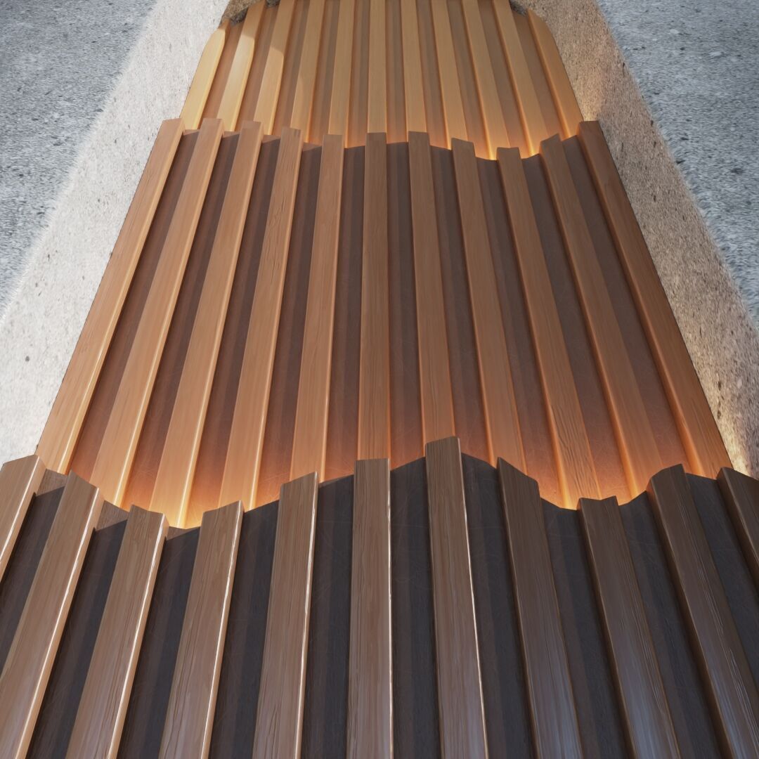 Decoration Wood Panel  Low-poly 3D model_2