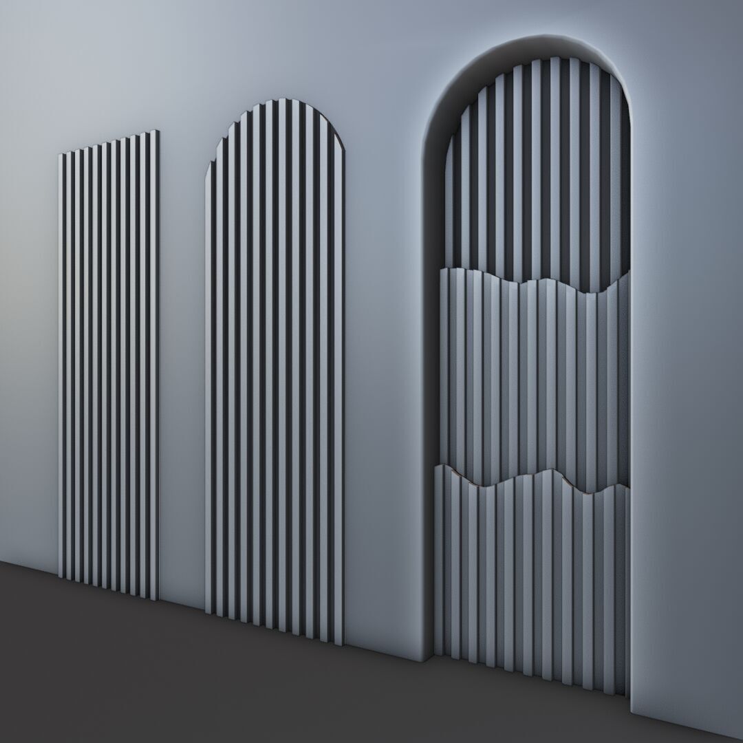 Decoration Wood Panel  Low-poly 3D model_5